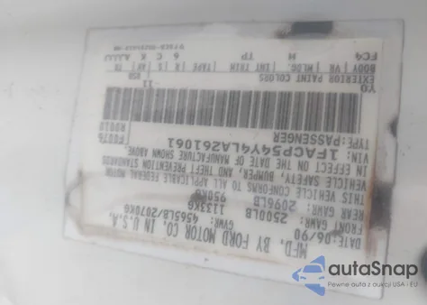 1990 Ford Taurus Sho z USA, uszkodzony, nr VIN 1FACP54Y4LA261061